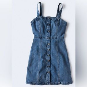 Aeropostale denim dress with adjustable straps.